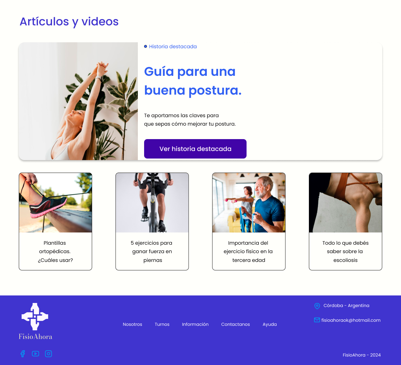 FisioAhora — Contenido y cierre